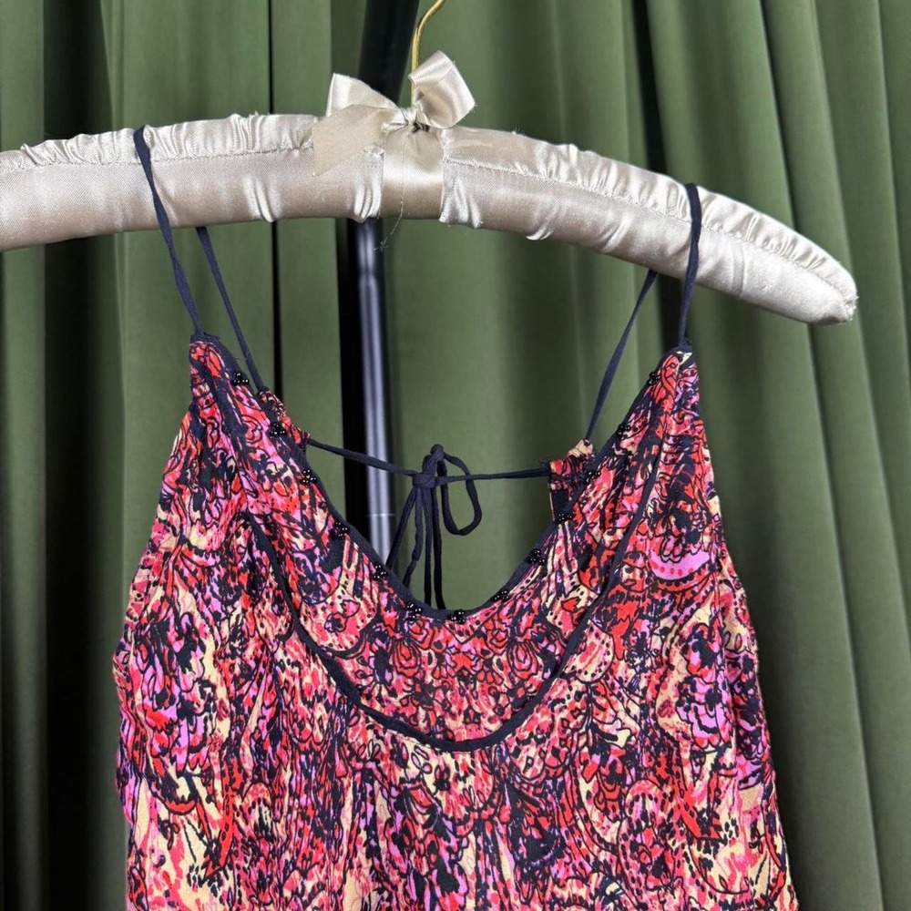 Intimately Free People Pink Purple Floral Lace Cami Top Festival XS TP